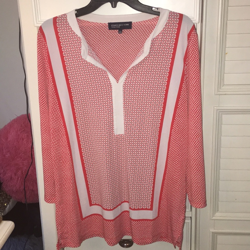 Jones New York - Pink & White Long Sleeve!!